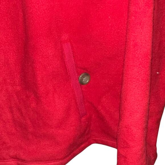 Lands' End Red Fleece Quarter Zip Pullover Size 18-20 Plus Made in Vietnam - Picture 6 of 9